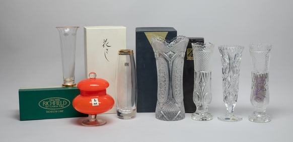 Estate Large Set Crystal Glass Pieces