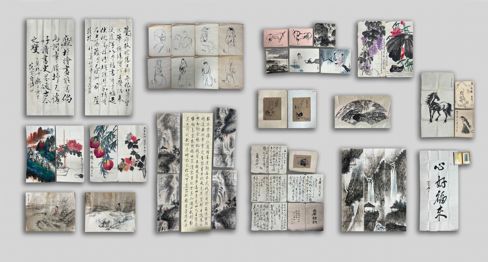 Estate Large Set Chinese Paintings (1 of 20)