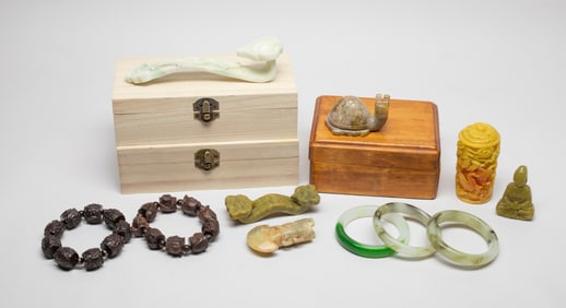 Chinese Agarwood Beads, Peiking Glass & Stones