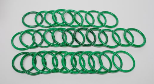 Estate Large Set Chinese Colored Stone Bangles