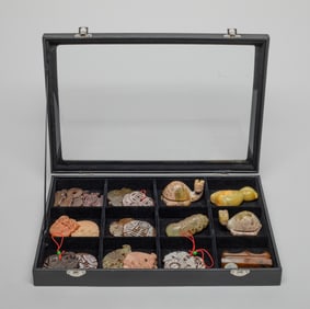 Estate Large Set Chinese Jade/ Stone Carvings