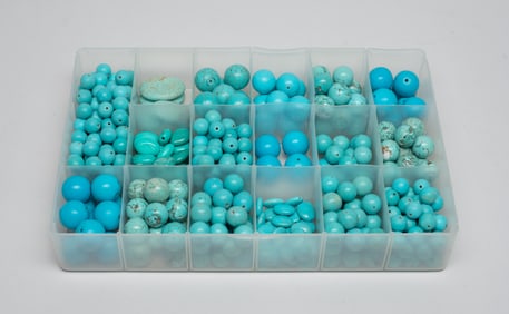 Estate Box of Turquoise Like Beads