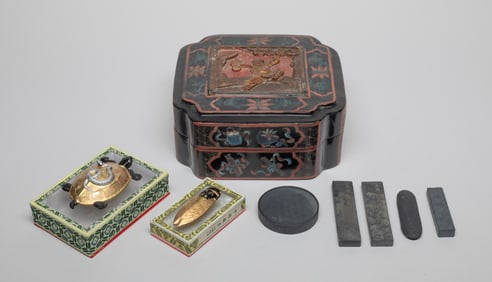 Estate Large Set Chinese Ink Pieces