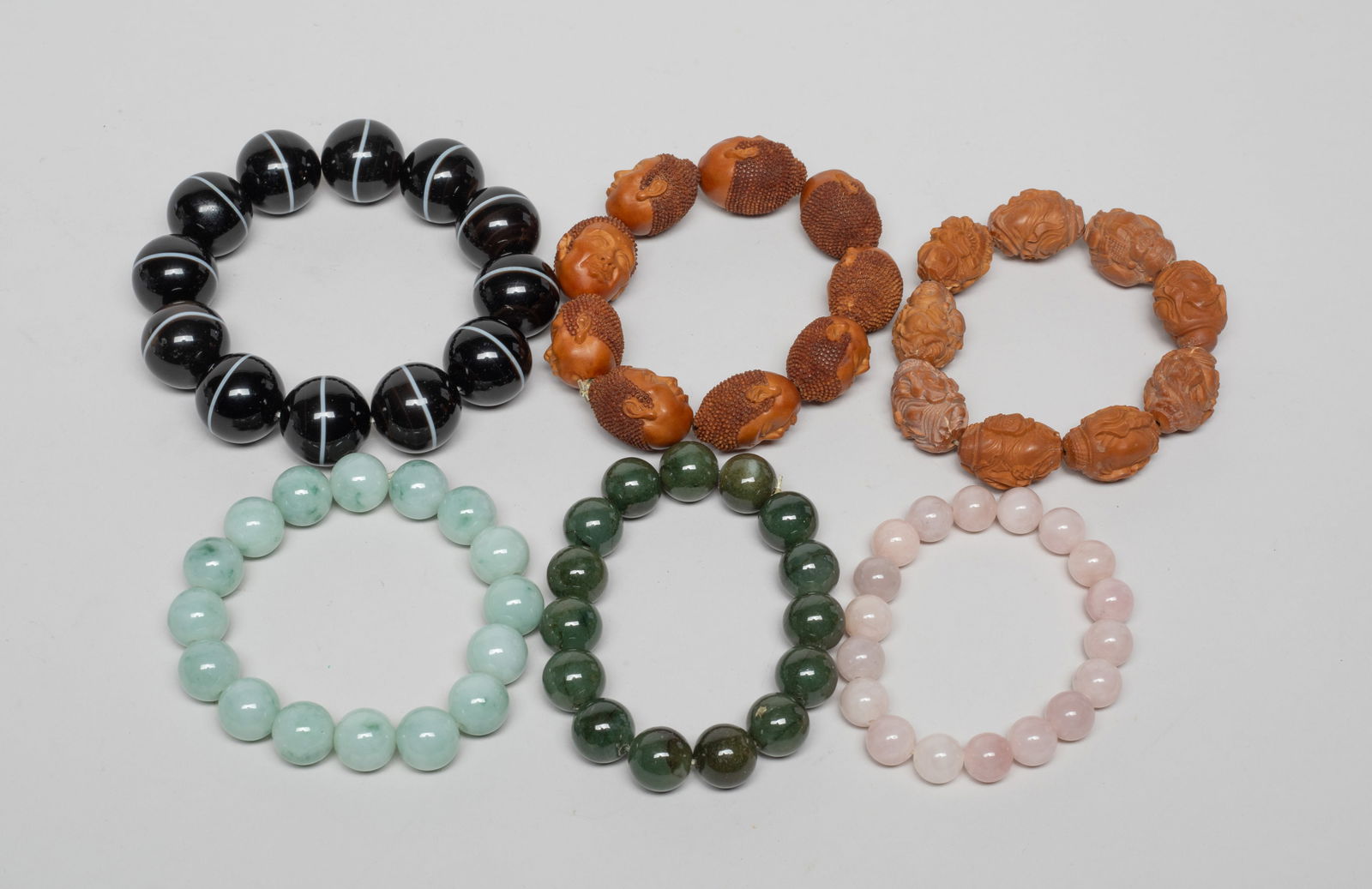 Chinese Jade, Nut, Agate & Quartz Prayer Beads (1 of 8)