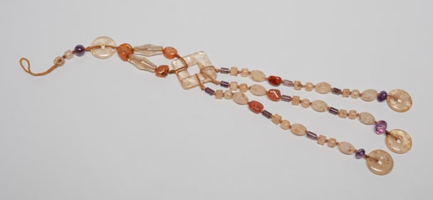 Asian Rock Crystal & Agate Pendant