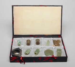 Estate Box of Chinese Jade Carvings