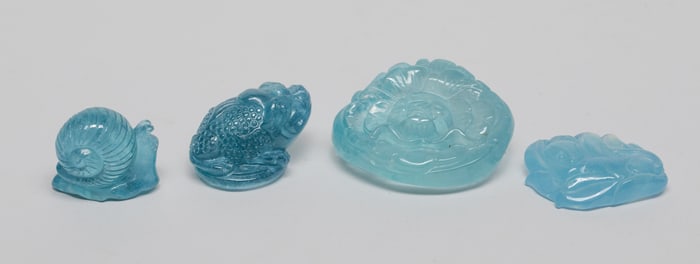 Chinese Export Aquamarine Pendants