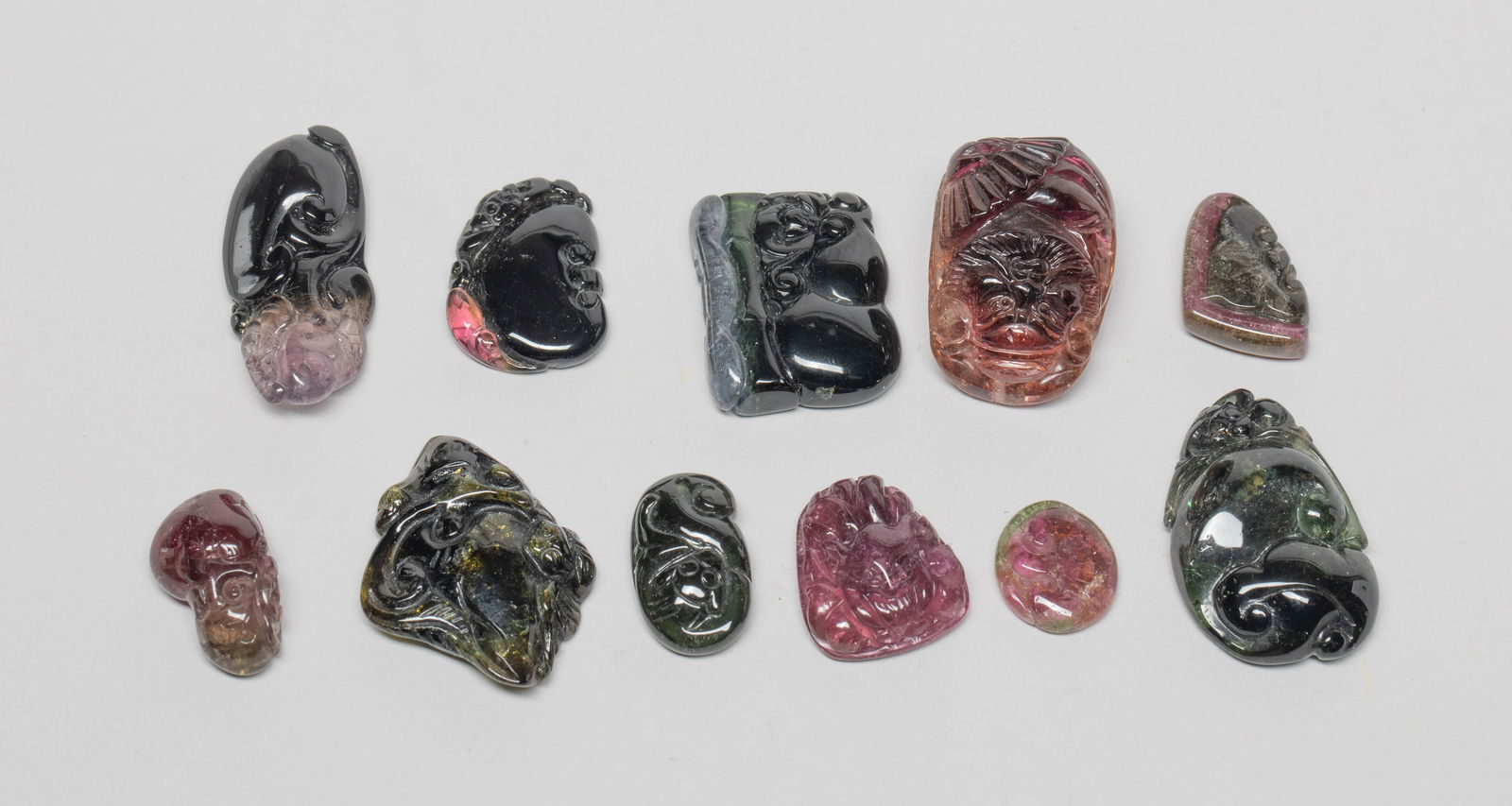 Estate Large Set Chinese Tourmaline Pendants (1 of 10)