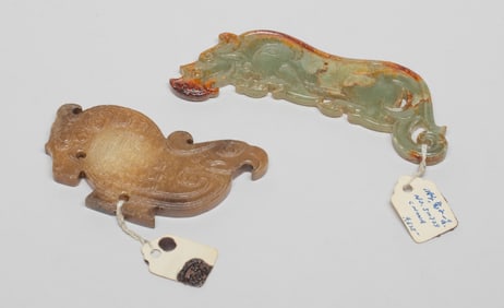 Two Chinese Jade Carved Pendants