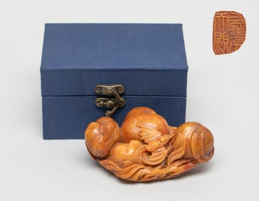 Chinese Shoushan Stone Carved Sculpture