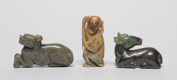 Three Chinese Jade/ Stone Carvings