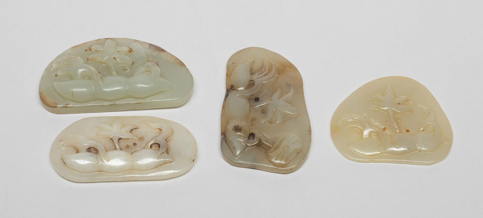 Estate Chinese Jade Carvings of Lotus Pendants (1 of 8)