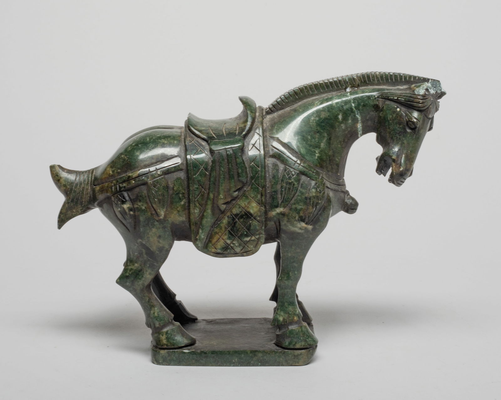 Repaired Large Chinese Spinach Jade Horse (1 of 14)