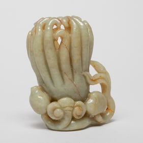 Large Chinese Jade Buddha Hand Sculpture