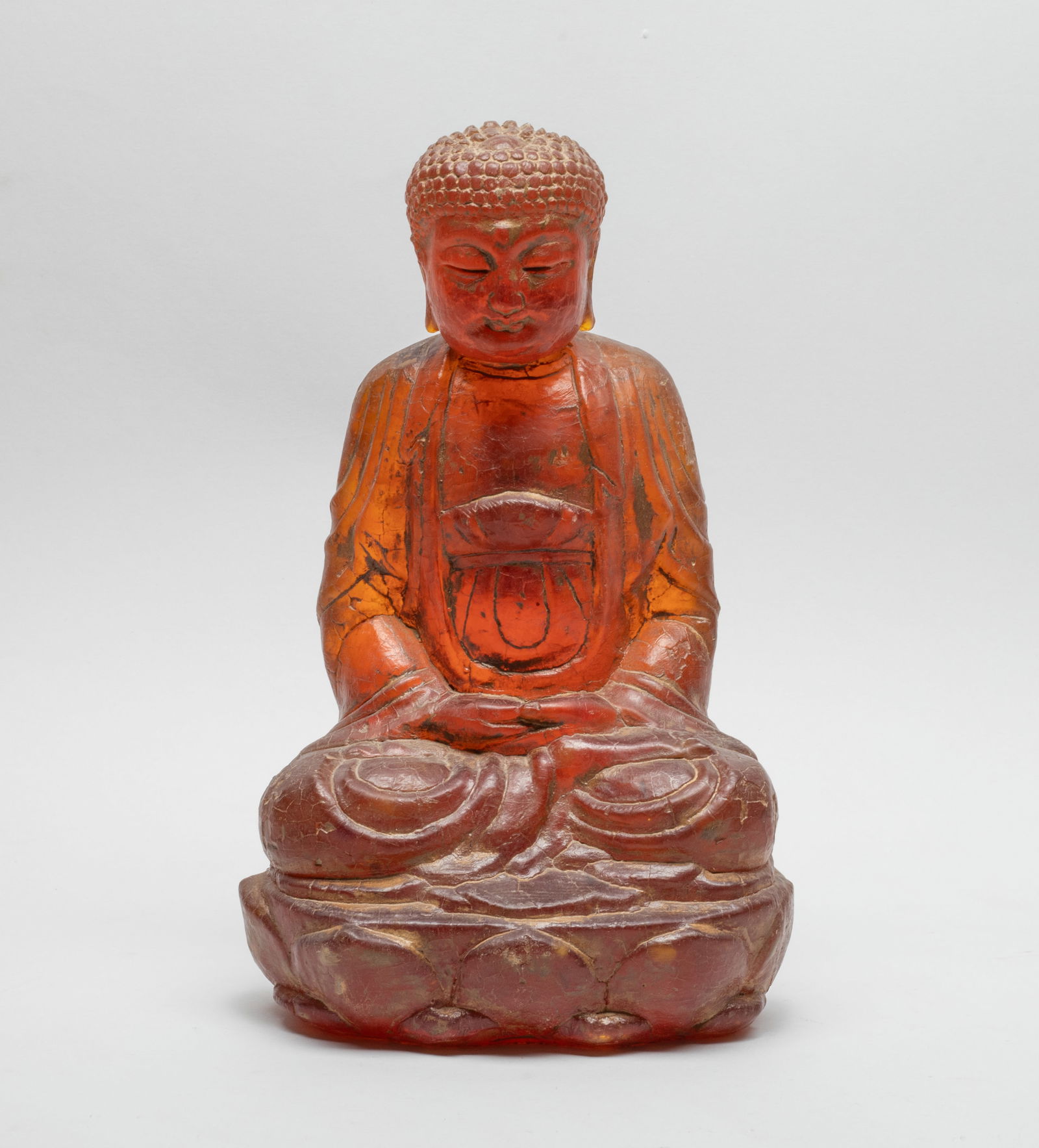 Chinese Export Amber Like Sculpture of Buddha (1 of 13)