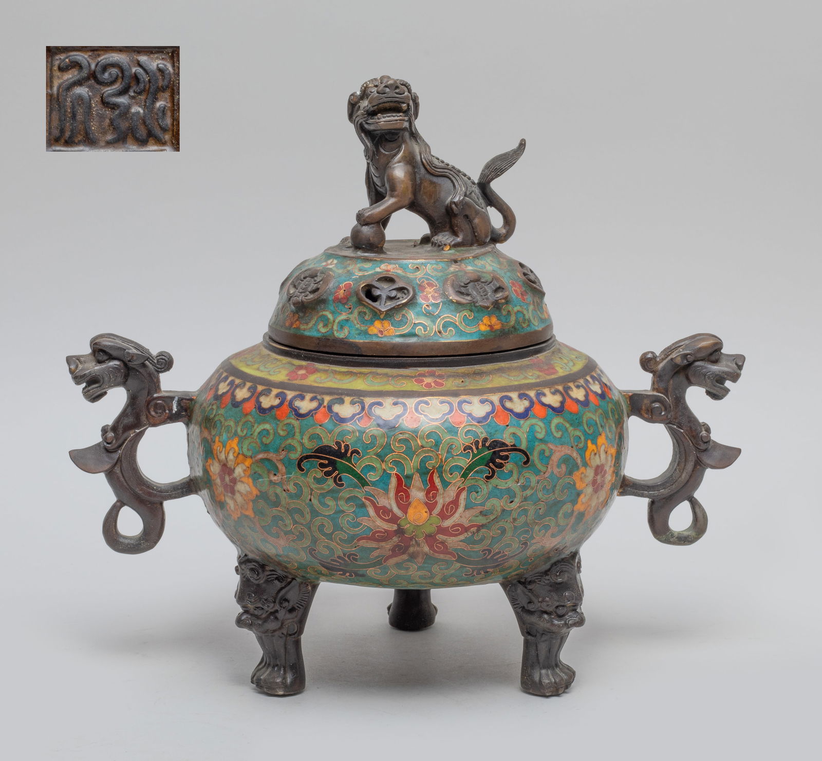 Chinese Cloisonne Covered Censer (1 of 10)