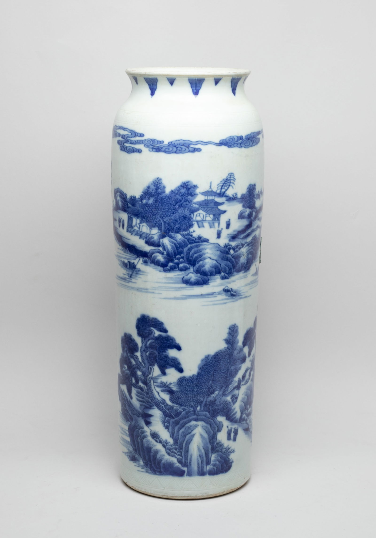 Repaired Tall Chinese Export Porcelain Vase (1 of 17)
