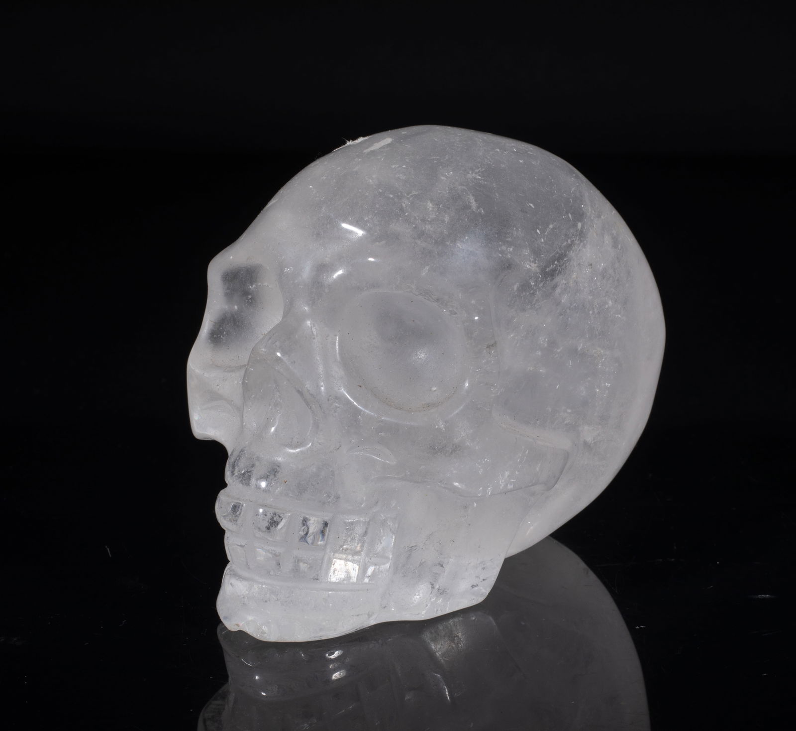 Mid-century Rock Crystal Skull Sculpture (1 of 8)