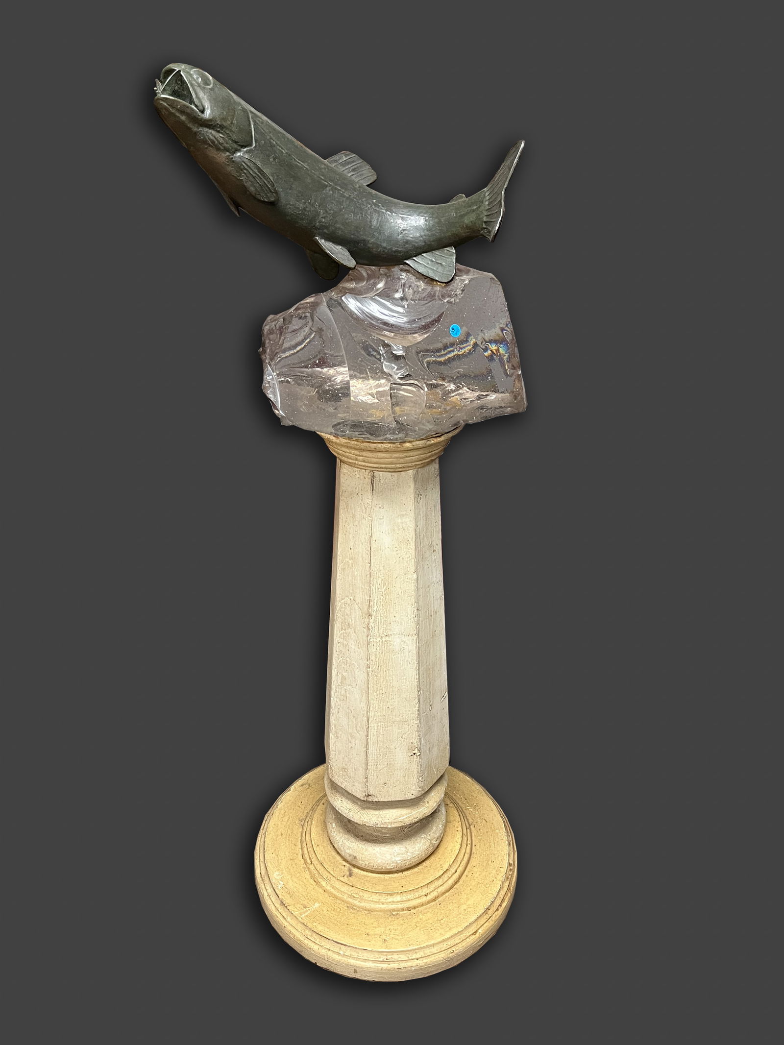 Vintage Acrylic & Bronze Tall Sculpture (1 of 9)