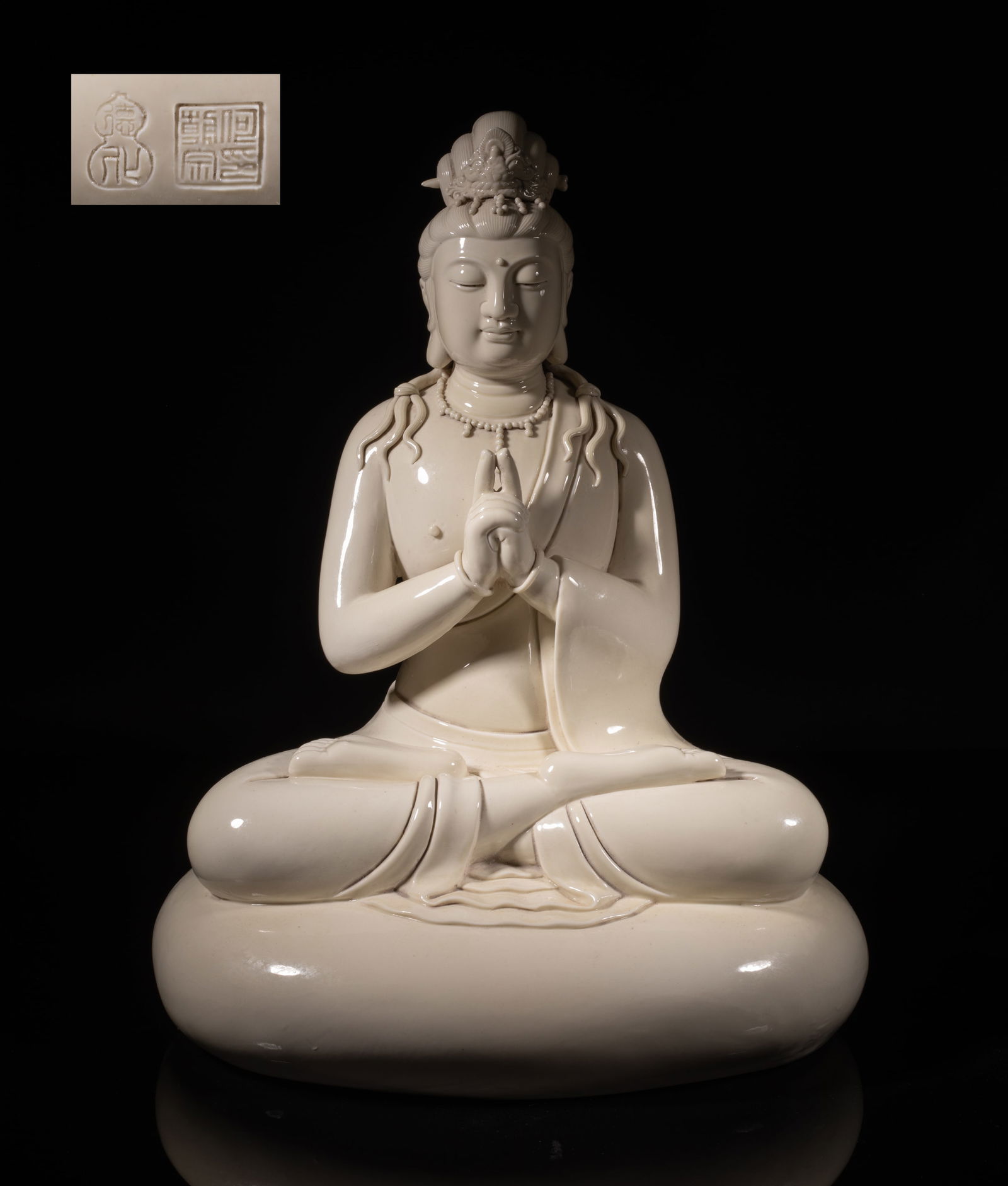 Large Chinese Blanc De Porcelain Buddha (1 of 13)