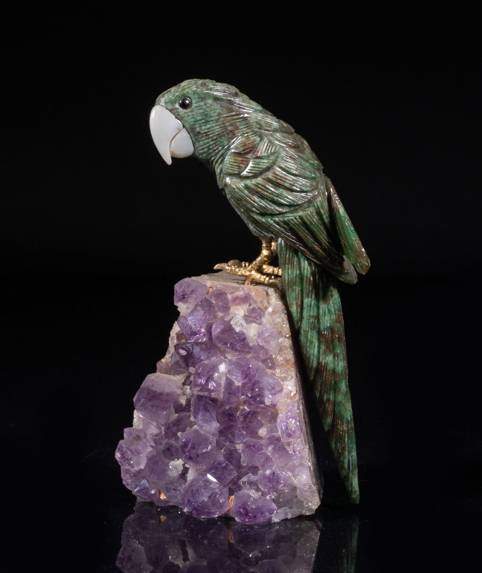 Vintage Amethyst Sculpture of Parrot (1 of 9)