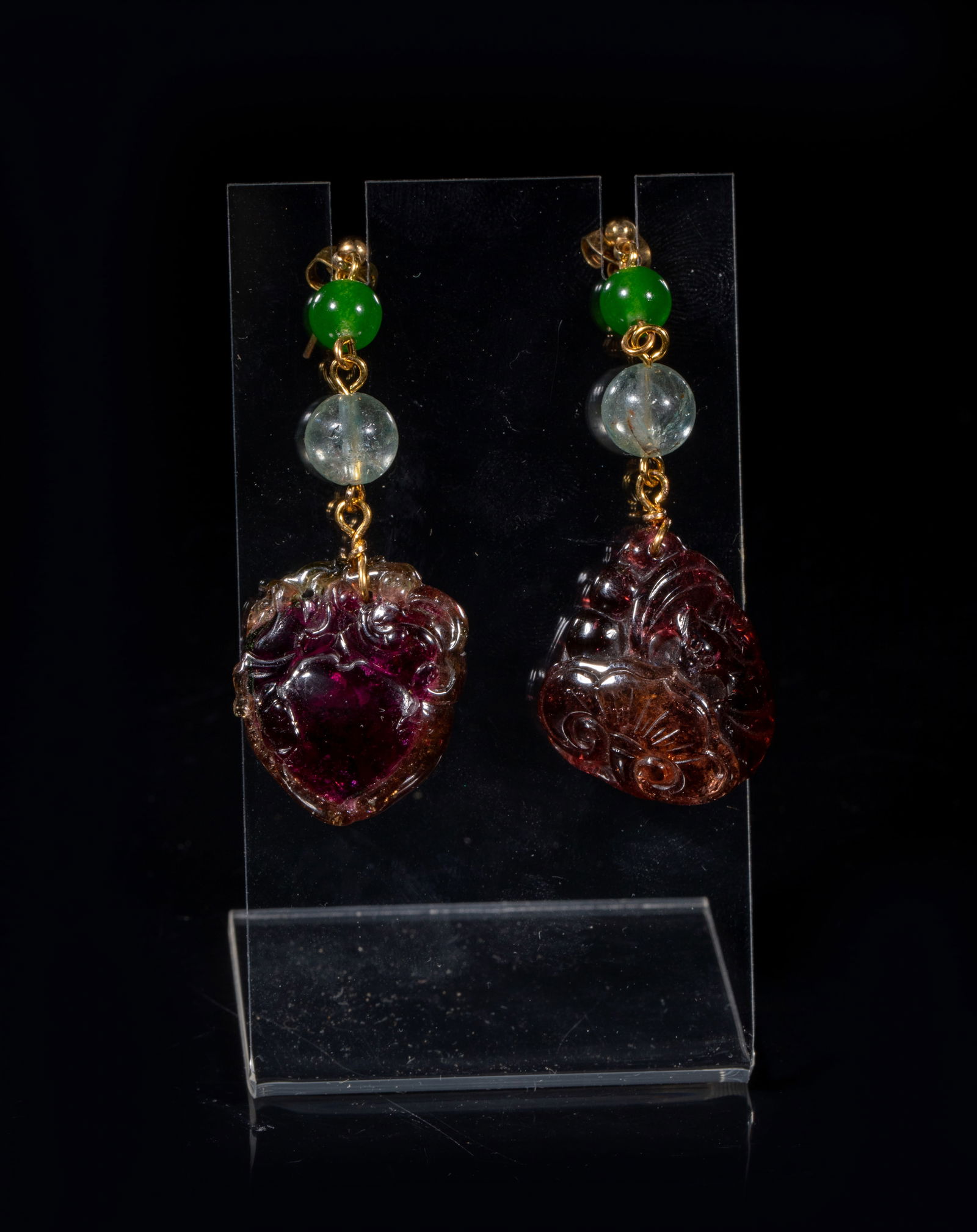 Rare Chinese Tourmaline & Aquamarine Earrings (1 of 10)