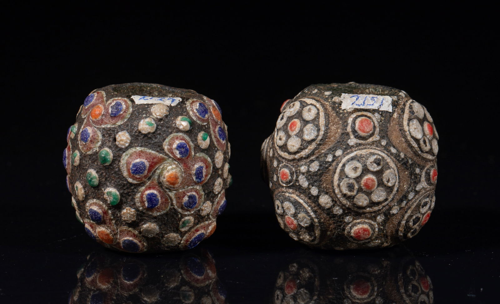 Two Chinese Dragon-fly Eye Glass Beads (1 of 10)