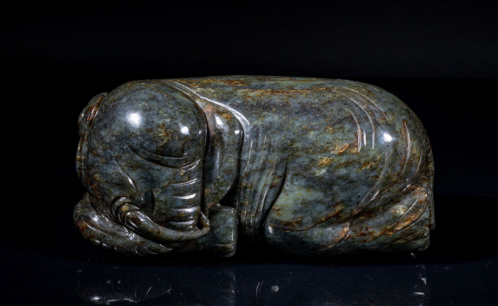 Large Chinese Black & White Jade Pillow (1 of 11)