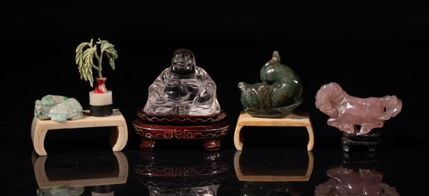 Chinese Jade, Quartz & Crystal Sculptures