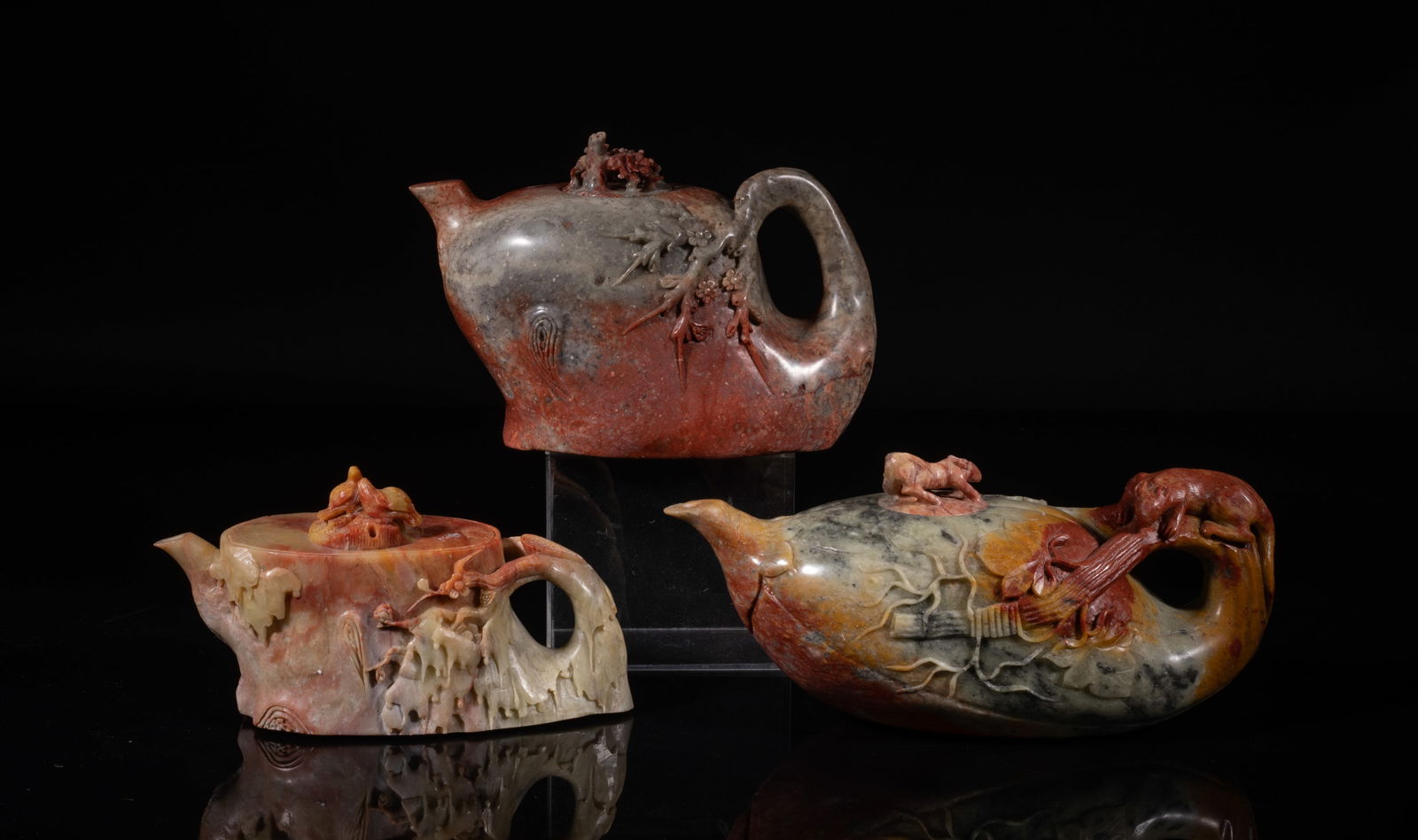 Special Chinese Shoushan Stone Carved Pots (1 of 11)