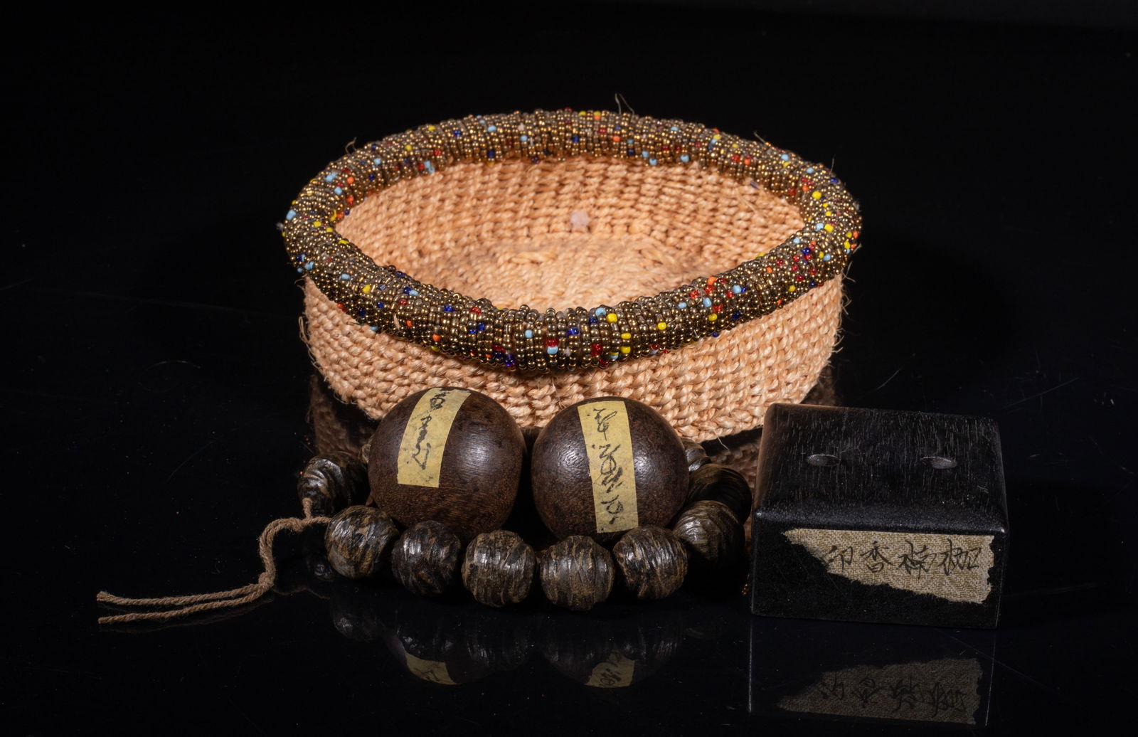 Chinese Agarwood Beads, Balls & Seal (1 of 11)