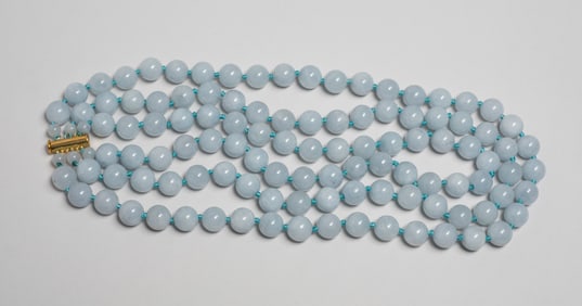 Chinese Export Aquamarine Necklace