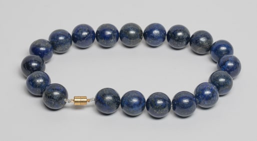 West Asian Large Bead Lapis Necklace