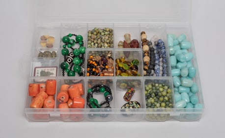 Estate Box of Chinese Beads & Jewelry