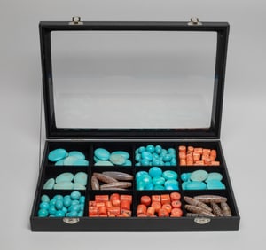 Estate Tibetan Beads, Turquoise Like Pieces