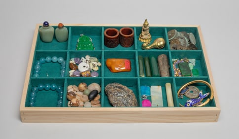 Estate Large Set Chinese Jade, Stone & Decors