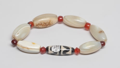 Chinese Dzi Beads & Banded Agate Prayer Beads