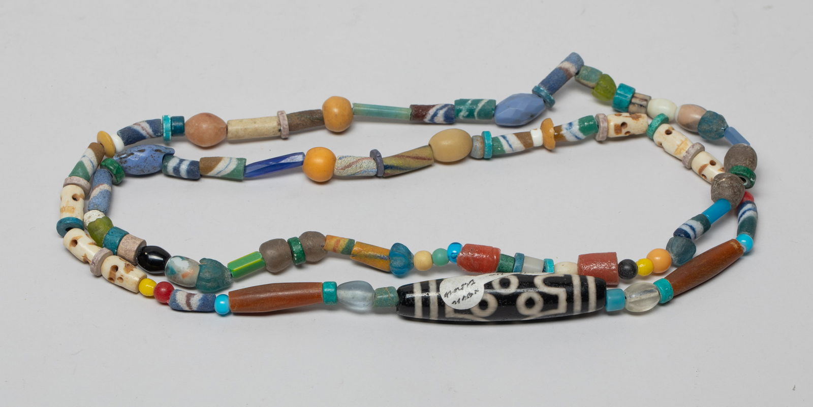 Chinese/Tibetan Nepal Dzi Beads & Glass Necklace (1 of 13)