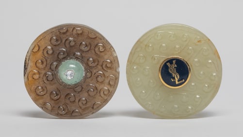 Two Chinese Jade Carved Bi