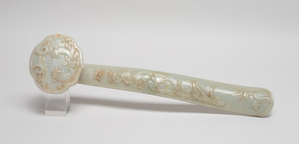 Large Chinese Jade Carved Sculpture of Ruyi