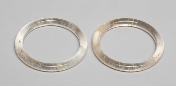 Two Asian Rock Crystal Bangles