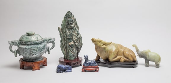 Chinese Jade/ Stone Carved Table Sculptures