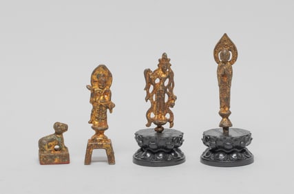 Estate Set Chinese Bronze Buddha Sculptures