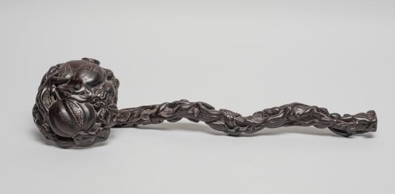 Chinese Zitan LIke Wood Carved Ruyi