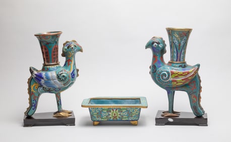 Chinese Export Cloisonne Sculptures