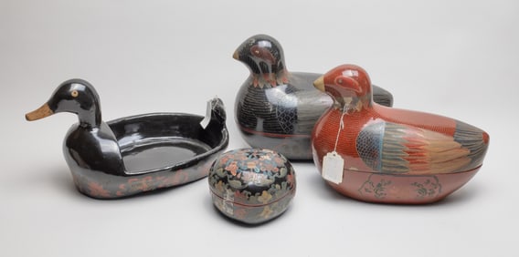 Chinese Lacquer Ducks & Boxes