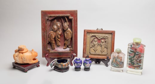 Chinese Panels & Inside Painted Glass Bottles