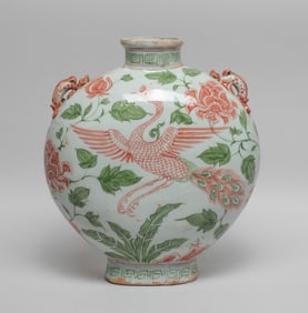 Chinese Red & Green Porcelain Vase