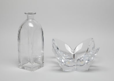 Vintage Crystal Glass Bowl & Vase