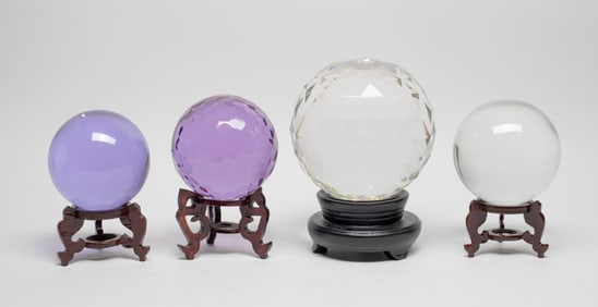 Estate Art Crystal Glass Balls